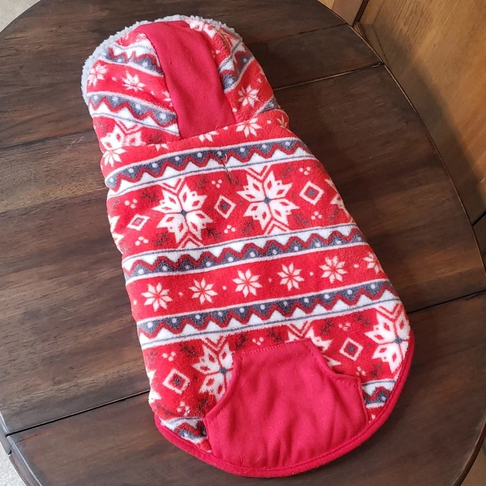Vibrant Life NWOT Fleece Snowflake Hooded Dog Coat